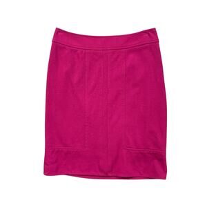 Ann Taylor Skirt Womens 00 Petite Cerise Pencil Straight Stretch Side Zip Panel
